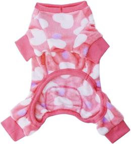 img 3 attached to ❤️ KYEESE Valentine's Day Heart Pattern Dog Pajamas - Soft Stretchable Pet Pjs in Soft Velvet Material