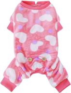 ❤️ kyeese valentine's day heart pattern dog pajamas - soft stretchable pet pjs in soft velvet material логотип