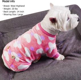 img 1 attached to ❤️ KYEESE Valentine's Day Heart Pattern Dog Pajamas - Soft Stretchable Pet Pjs in Soft Velvet Material