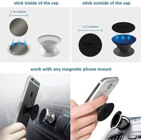 img 3 attached to 📱 6pcs VOLPORT Metal Plates Replacement for Magnetic Phone Car Mount - 3M Strong MagicPlate Metal Disc Sticker Adhesive Round for Magnet Cell Phone Holder Grip (Pops Stand Not Included)