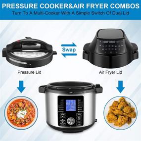 img 1 attached to 🍳 17-In-1 Instapot 6 Quart Electric Pressure Cooker Air Fryer Combo, 1500W Slow Cooker, Multicooker, Rice Cooker with Nested Broil Rack/Two Detachable Lids, Smart LED Touchscreen, Recipe Book