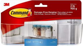 img 4 attached to 🗂️ Clear Command Medium Caddy with 4 Indoor Strips - Damage-Free Organization