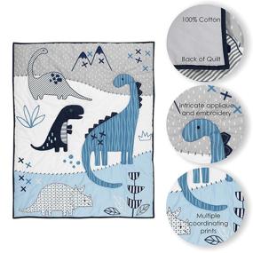 img 1 attached to 🦕 Набор постельного белья Lambs & Ivy Baby Dino Blue/White Dinosaur для детской комнаты 6 предметов - милые и удобные принадлежности для детской комнаты вашего малыша в динозаврском стиле