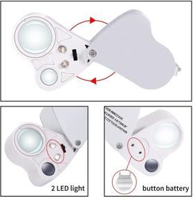 img 2 attached to 🔍 Jiusion Portable Lighted LED Illuminated Jewelry Magnifier - 30X 60X Handheld Dual Lens Eye Loupe Magnifying Glasses Micro Microscope with Keychain and Lanyard