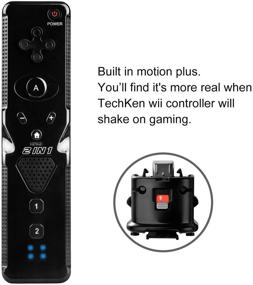 img 3 attached to 2-Pack Wii Remote Controller, TechKen Replacement Built-in Motion Sensor Plus Controller and Nunchuck Set (Black)