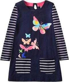 img 4 attached to 👗 VIKITA Girls Casual Dresses: Winter Long Sleeve Cotton Dresses for Little Girls 2-8 Years - Stylish and Comfy Toddler Clothes