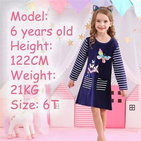 img 3 attached to 👗 VIKITA Girls Casual Dresses: Winter Long Sleeve Cotton Dresses for Little Girls 2-8 Years - Stylish and Comfy Toddler Clothes