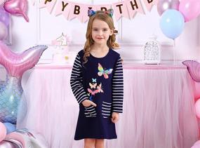 img 1 attached to 👗 VIKITA Girls Casual Dresses: Winter Long Sleeve Cotton Dresses for Little Girls 2-8 Years - Stylish and Comfy Toddler Clothes