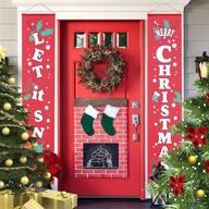 🎄 captivating joyin merry christmas banner: a festive 72"x12" porch sign for joyful christmas decorations on doors, walls, and indoors/outdoors! logo