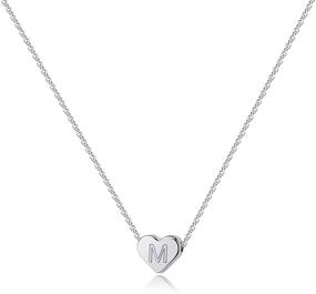 img 4 attached to 💖 Heart Initial Necklaces for Women and Girls, 14K White Gold Filled Heart Pendant Letter Alphabet Necklace - Kids Jewelry for Girls, Heart Letter Initial Necklace - Gifts for Teen Girls