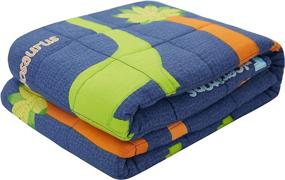 img 1 attached to 🦖 SUTAMMY Weighted Blanket for Kids: 100% Oeko-Tex Certified Cotton with Premium Glass Beads - Perfect for Child Size Bed (Green Dinosaur, 41x60-7lbs)