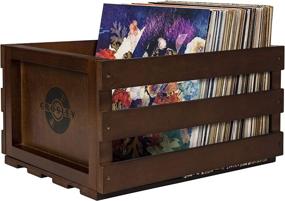 img 4 attached to 🎵 Crosley AC1004A-MA Mahogany Record Storage Crate - Holds 75 Albums with Style!