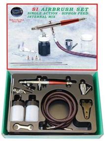 img 1 attached to 🎨 SI-Set Paasche Airbrush: Internal Mix Single Action Airbrush Set