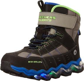 img 4 attached to Skechers Lights Turbowave Polar Toddler Youth Black Lime