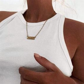 img 2 attached to 🎉 Stunning Birthday Year Necklace: 18K Gold Plated Stainless Steel Pendant Jewelry for Women and Girls, Perfect for Memorable Anniversaries