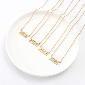 img 3 attached to 🎉 Stunning Birthday Year Necklace: 18K Gold Plated Stainless Steel Pendant Jewelry for Women and Girls, Perfect for Memorable Anniversaries