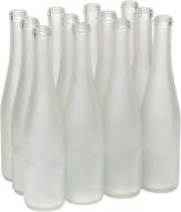 north mountain supply 375ml frosted glass stretch hock wine bottle flat-bottomed cork finish - case of 12 logo