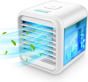 img 4 attached to 🌬️ Portable Personal Air Conditioner with Icebox, Mini 3 Speed Air Conditioner for Room & Office, Table Fan with Air Humidifier, USB Cable, Quiet Operation, 7-Color Night Light