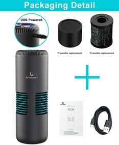 img 1 attached to Compact Air Purifier, brocoon H12 True HEPA Car Air Purifiers for Home, Small Room up to 199 SQ.FT, Ozone-Free, USB-Powered, Portable Car Air Cleaner Eliminators for Small Particles
