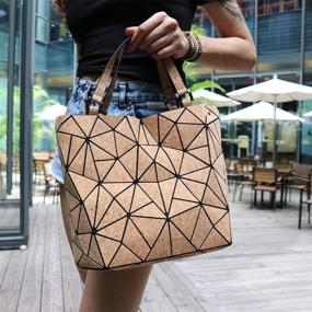 img 3 attached to 👜 Luminous Holographic Geometric Handbag for Women's Shopping - Handbags & Wallets