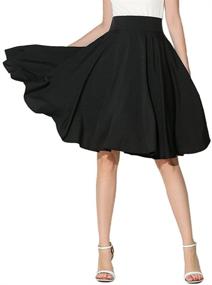 img 4 attached to 👗 CHOiES Women's High Waist Trumpet Midi Skirt - Solid Colors, Inspired Fashion (10 Options: Pink/Black/Blue/White)