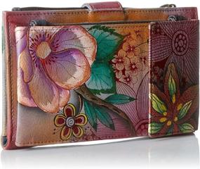 img 3 attached to 🌺 Exquisite Anuschka Painted Leather Vintage Bouquet Women's Handbags & Wallets: Timeless Elegance and Functionality
