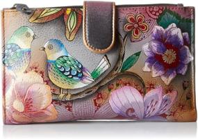 img 4 attached to 🌺 Exquisite Anuschka Painted Leather Vintage Bouquet Women's Handbags & Wallets: Timeless Elegance and Functionality