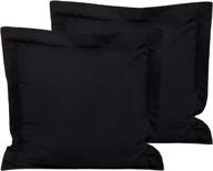 🛏️ flxxie 2 pack european pillow shams - ultra soft microfiber, premium quality, 26&#34; x 26&#34; (black, euro) логотип