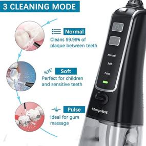 img 3 attached to 💦 Professional Cordless Water Flosser - Rechargeable Portable Dental Irrigator with 5 Tips, 3 Modes, IPX7 Waterproof, 300ML Capacity, High-Frequency Pulsation - Ideal for Home, Travel, Braces & Bridges Care