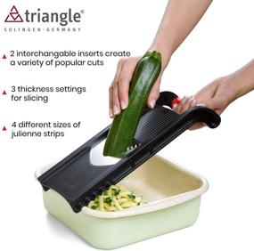 img 1 attached to 🔪 Triangle Germany Vegetable Slicer: Professional Mandolin with Safety Guard, Ultra Sharp Parabolic Blade, Julienne & 3 Thickness Settings