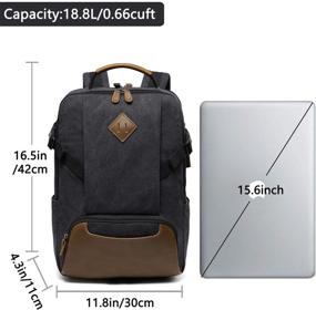 img 2 attached to Vintage Backpack Kasqo Canvas Laptop