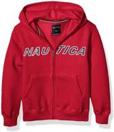 👕 nautica black large boys' fleece hoodie: stylish fashion hoodies & sweatshirts logo