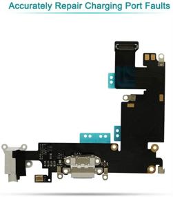 img 2 attached to COHK USB Charging Port Dock Flex Cable with Microphone and Audio Jack Assembly for iPhone 6 Plus 5.5 inch in Grey - High-Quality Compatible Replacement