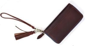 img 4 attached to Hickory Leather Wristlet: Sturdy Capacity Women's Handbags & Wallets with Blocking Feature