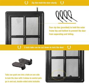 img 1 attached to 🐾 12"x16" Sliding Doggy Door with Magnetic Flap - Lockable Cat Door - Ideal for Existing Screen Door, Window, and Porch