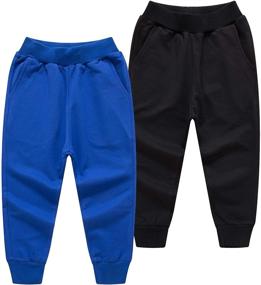 img 4 attached to 👖 ALALIMINI Elastic Waist Toddler Joggers: Boys' Sweatpants for Comfort and Style