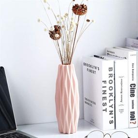 img 3 attached to 🌸 Creative Plastic Flower Vases - Minimalist Decorative Vase for Floral Arrangements - Home & Office Decor - Pink - 5.5x5.5x21cm