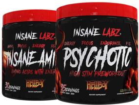 img 4 attached to Insane Labz Hellboy комплект: Psychotic Pre Workout & Insane Amino BCAA Лимонад - Повышение мышечной массы, силы, концентрации и времени восстановления