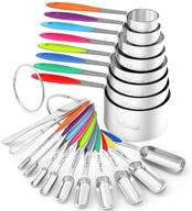 🥄 wildone stainless steel measuring cups and spoons set - 20 piece stackable kit, with 8 measuring cups, 10 measuring spoons, 1 leveler & 1 whisk, for precise measurement of dry and liquid ingredients logo