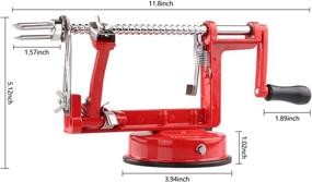 img 3 attached to Effortlessly Peel, Slice, and Core Apples, Pears, and Potatoes with the Apple Peeler Slicer Corer – Stainless Steel Blades and Strong Suction (Red)