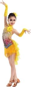 img 3 attached to Sequined Dance Outfits for Girls - Latin, Salsa, and Ballroom Costumes (Ages 4-13)