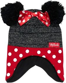 img 3 attached to 🎀 Adorable Disney Minnie Mouse Winter Hat and Mitten/Glove Set for Toddler/Little Girls