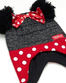 img 2 attached to 🎀 Adorable Disney Minnie Mouse Winter Hat and Mitten/Glove Set for Toddler/Little Girls