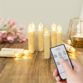 img 2 attached to 🕯️ 30 шт. Без пламени LED-свечи-четки Батарейки Работает Рождественская ёлка Свечи Электрические поддельные свечи с удаленным таймером для праздничного дома, сада, свадебных вечеринок декор (30 шт., Бежевые) - Улучшение SEO-дружественного названия продукта