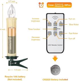img 1 attached to 🕯️ 30 шт. Без пламени LED-свечи-четки Батарейки Работает Рождественская ёлка Свечи Электрические поддельные свечи с удаленным таймером для праздничного дома, сада, свадебных вечеринок декор (30 шт., Бежевые) - Улучшение SEO-дружественного названия продукта