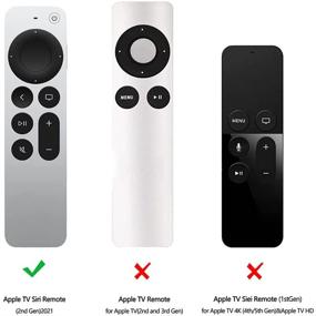 img 3 attached to 📱 Силиконовый защитный чехол LYWHL для пульта Apple TV 4K 2021 Siri Remote 2-го поколения - полнокорпусный чехол, ударопрочный и долговечный, шелковисто-мягкий (черный)