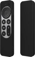 📱 силиконовый защитный чехол lywhl для пульта apple tv 4k 2021 siri remote 2-го поколения - полнокорпусный чехол, ударопрочный и долговечный, шелковисто-мягкий (черный) логотип