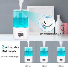 img 3 attached to 🌬️ MADETEC 5.5L Smart Cool Mist Humidifier for Bedroom Home - Remote Control, Top Fill, 4 Layers Filter, Adjustable Mist, Auto Shut-Off, LED Display