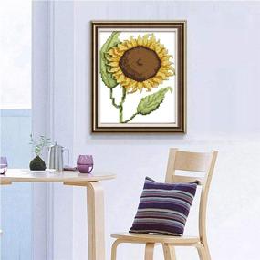 img 3 attached to BeAhity Pre-Printed Stamped Cross Stitch Kit 11CT - The Sunflower: Perfect DIY Art Craft for Beginners, 9.5x13.4 inch