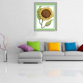 img 1 attached to BeAhity Pre-Printed Stamped Cross Stitch Kit 11CT - The Sunflower: Perfect DIY Art Craft for Beginners, 9.5x13.4 inch